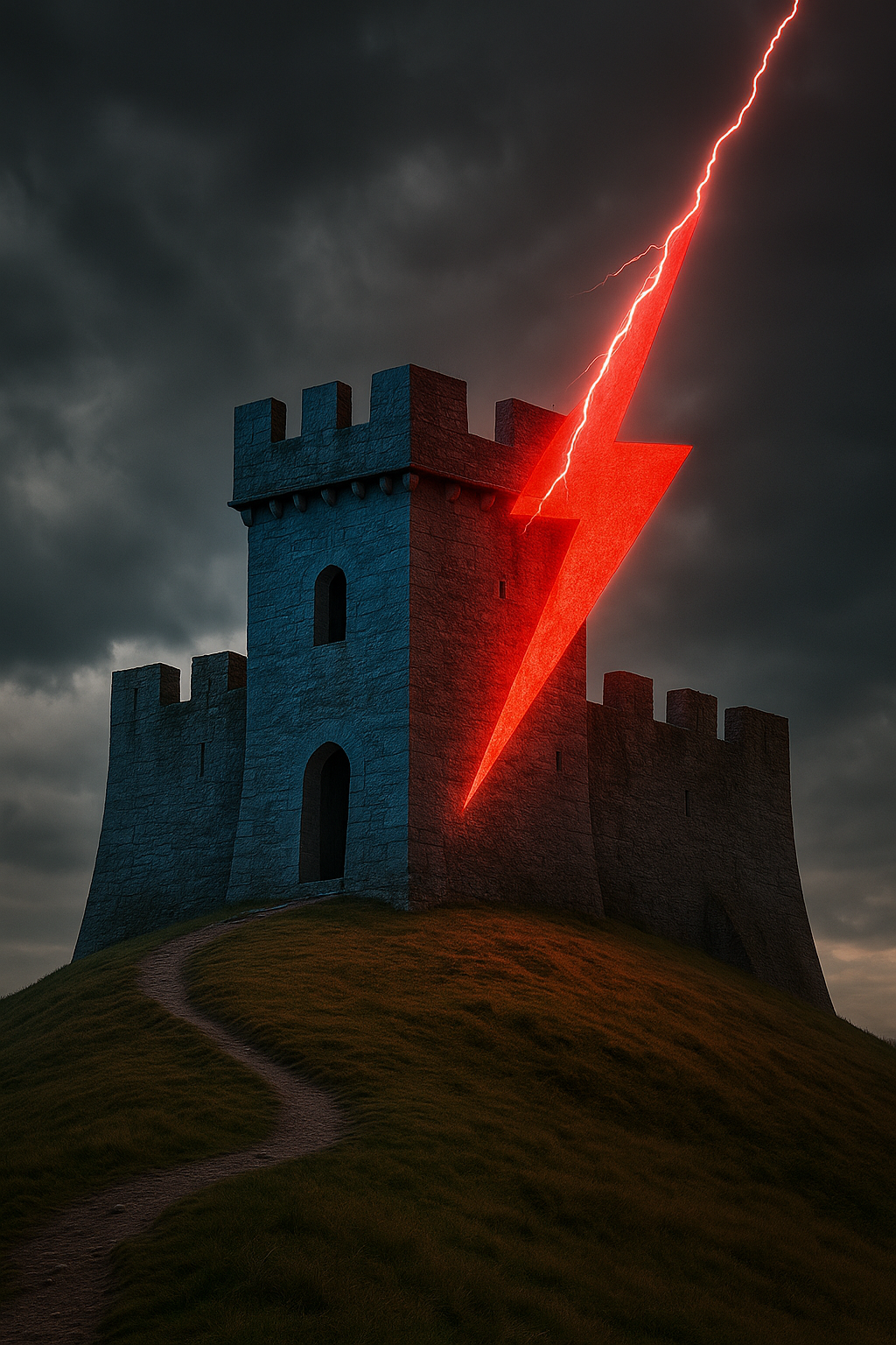 FortressFlash castle with lightning artwork